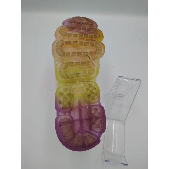 2 Pairs Neon Green & White Slip-On Mesh Sneakers With Transparent Soles Size 8 B - Picture 6 of 6